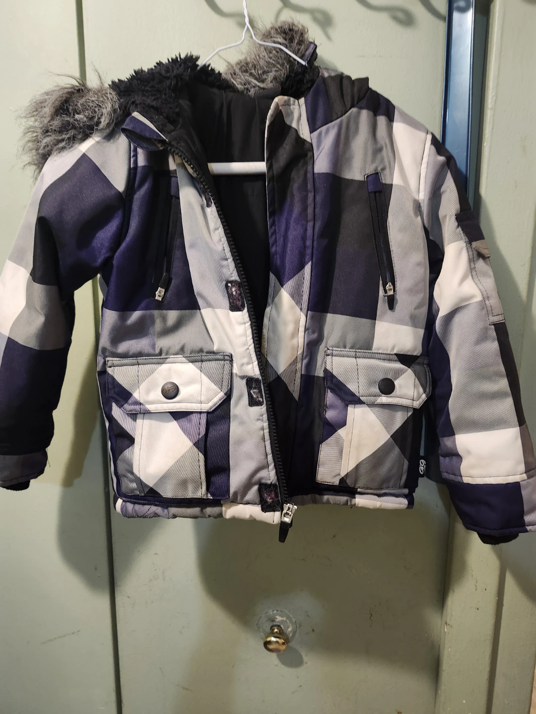 Boys' Plaid Winter parka - size 5