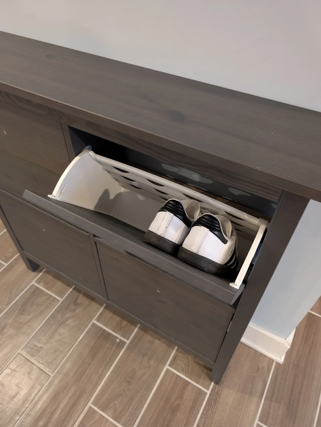 Dark Gray Wooden Shoe Cabinet - photo 2