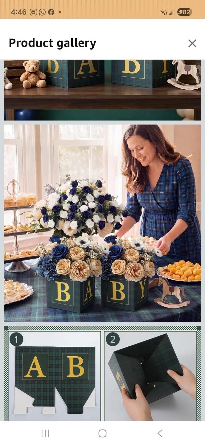 Grtiin Tartan Plaid Baby Shower Decoration Boxes, 10 Pcs - photo 4