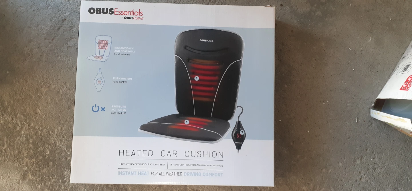 Brand new Obus Essentials Heated Car Cushion