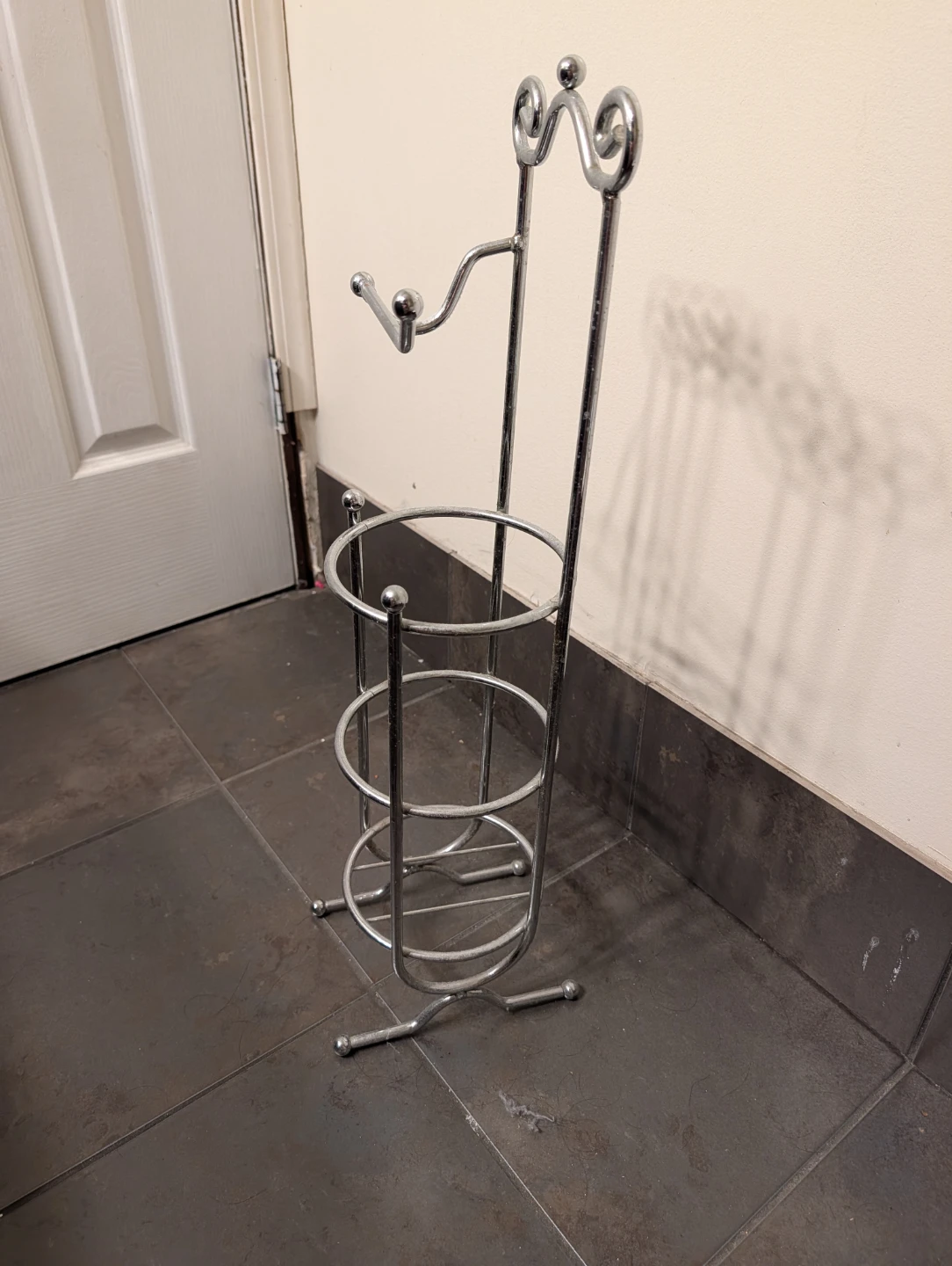 Chrome Toilet Paper Holder Stand