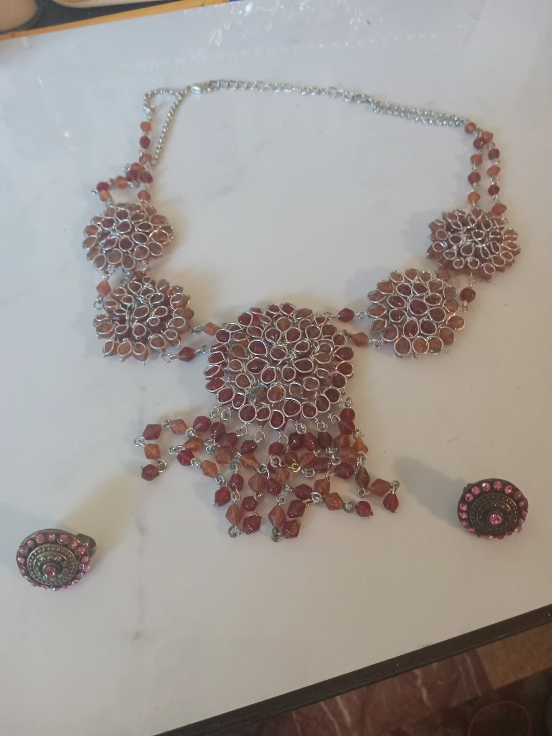 Beaded Necklace and Earring Set