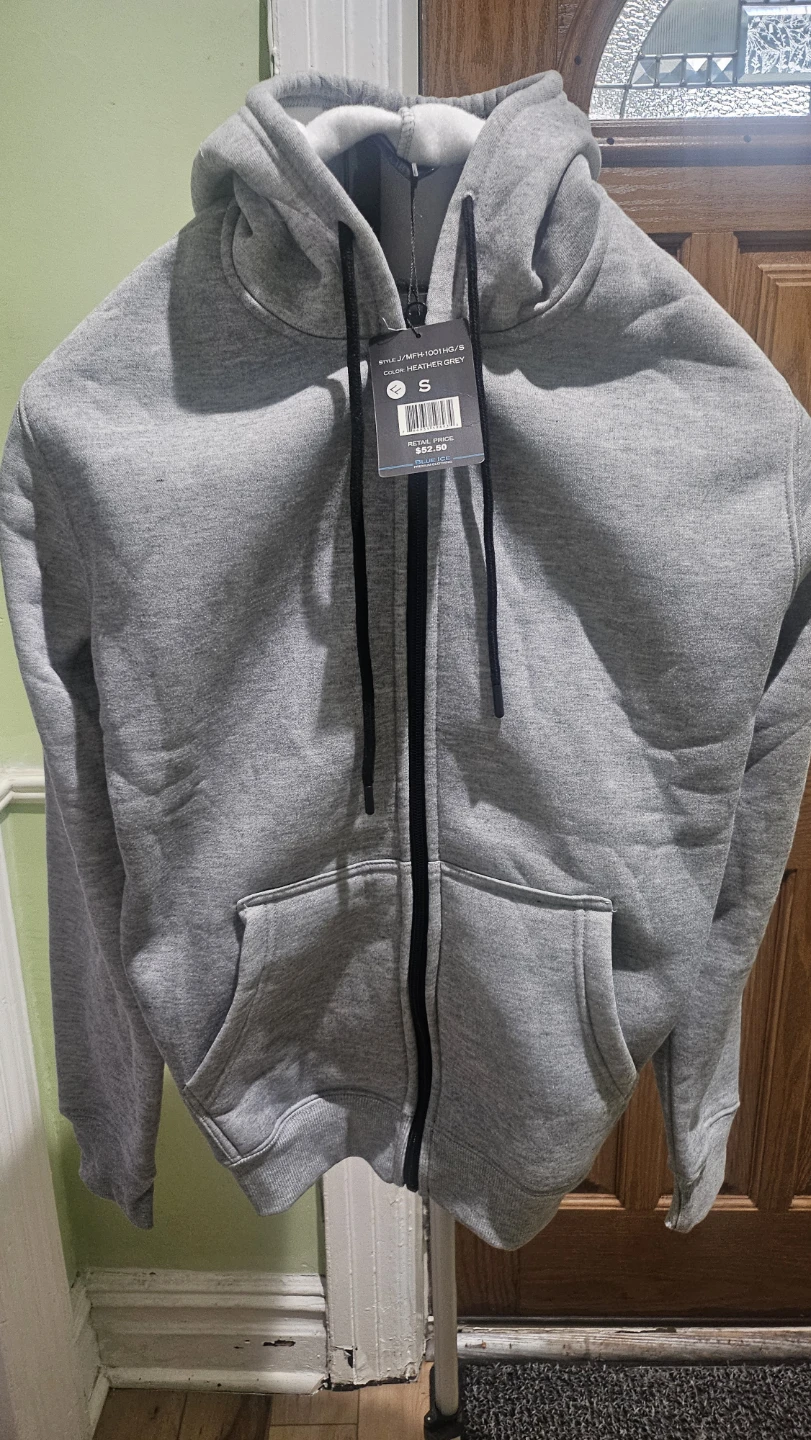 Blue Ice Zip-Up Hoodie Heather Grey Size Small