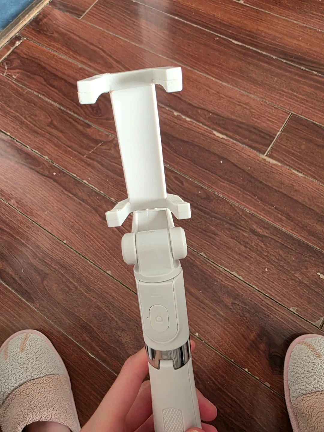 White Selfie Stick and Tripod Stand