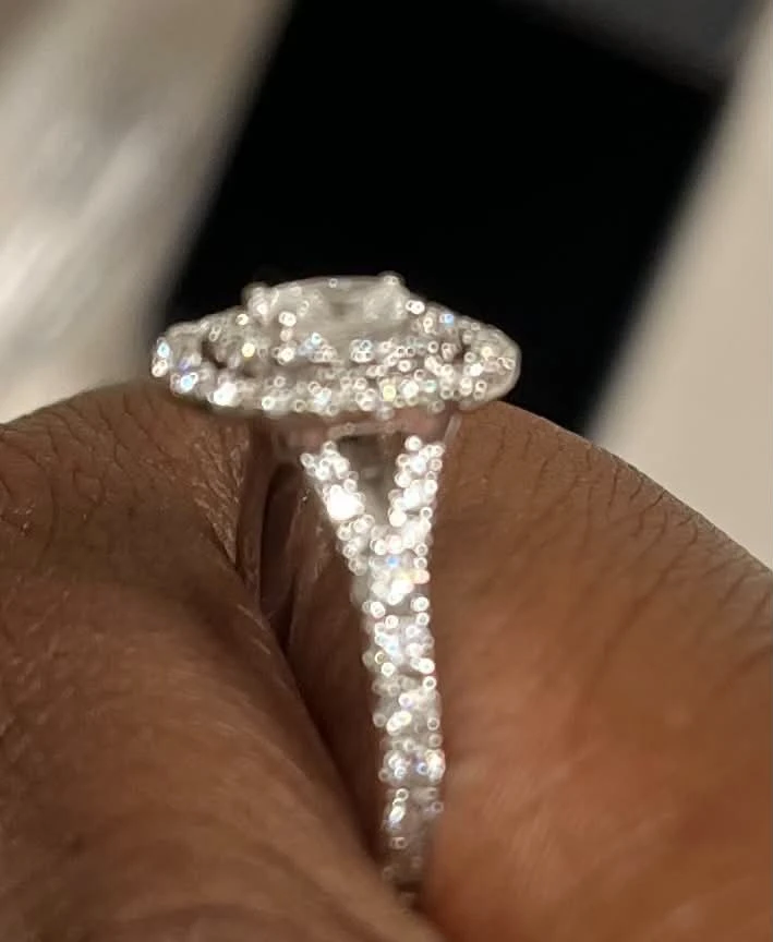 Oval Halo Diamond Engagement Ring - photo 2
