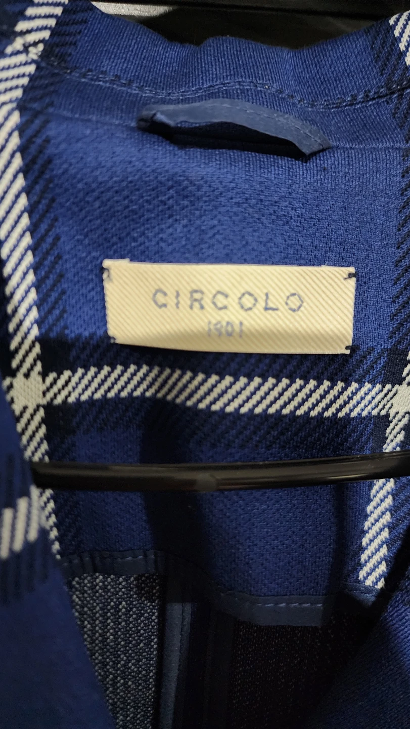 Circolo 1901 Blue Plaid Double-Breasted Blazer - photo 4