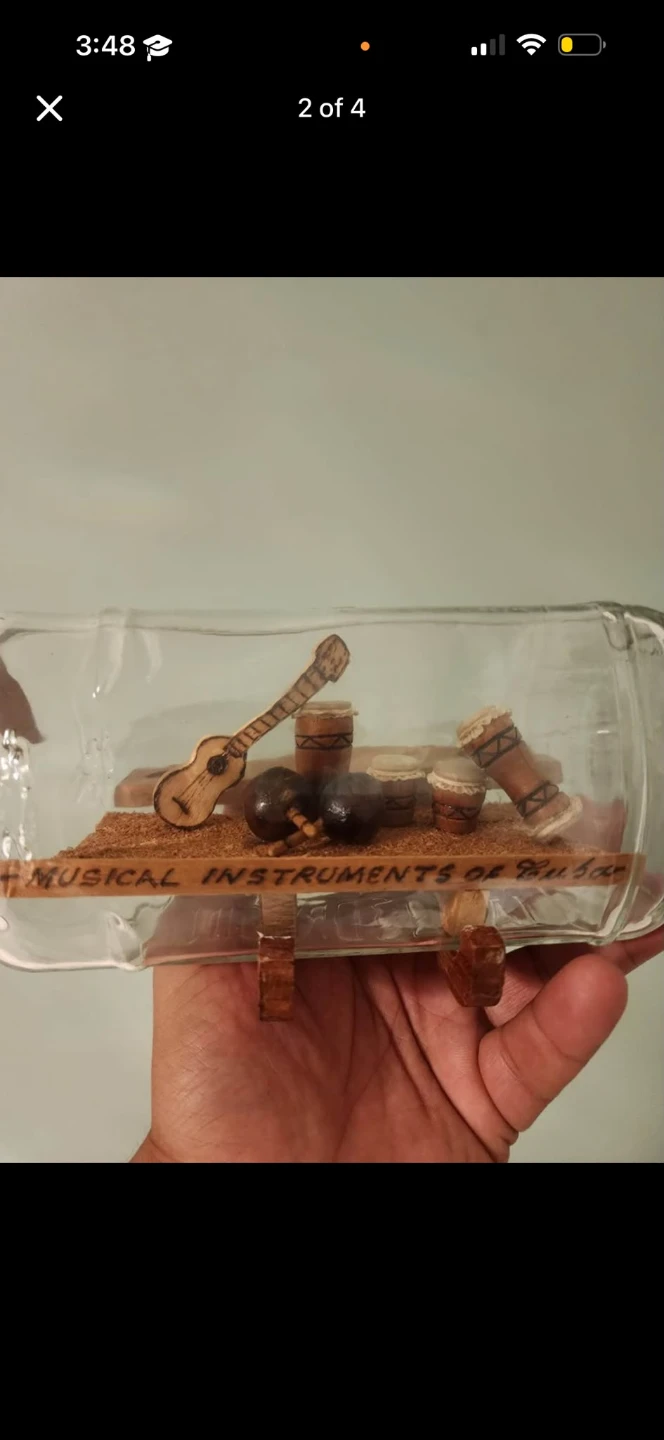 Cuban Musical Instruments Souvenir in a Bottle