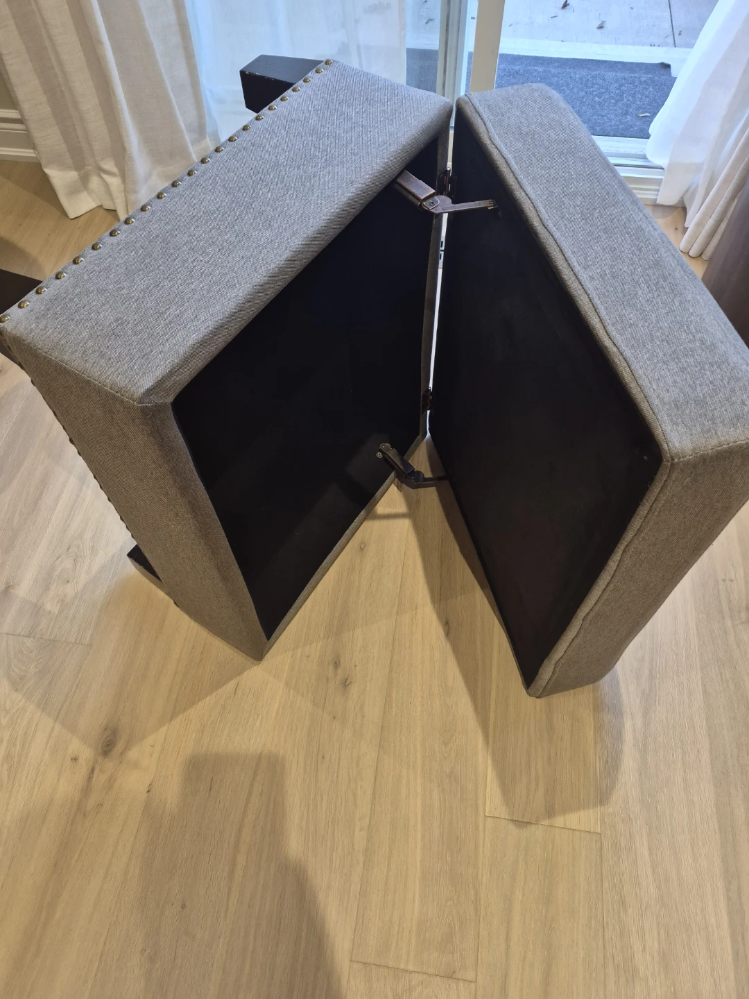 Grey Fabric Storage Ottoman - photo 4