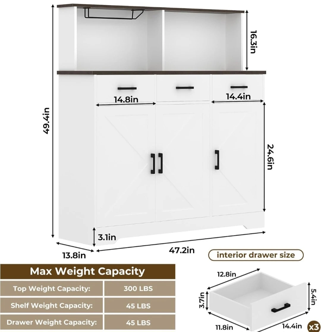 BRAND NEW Kitchen Buffet / Coffee Bar Cabinet – Sealed in Box - photo 3