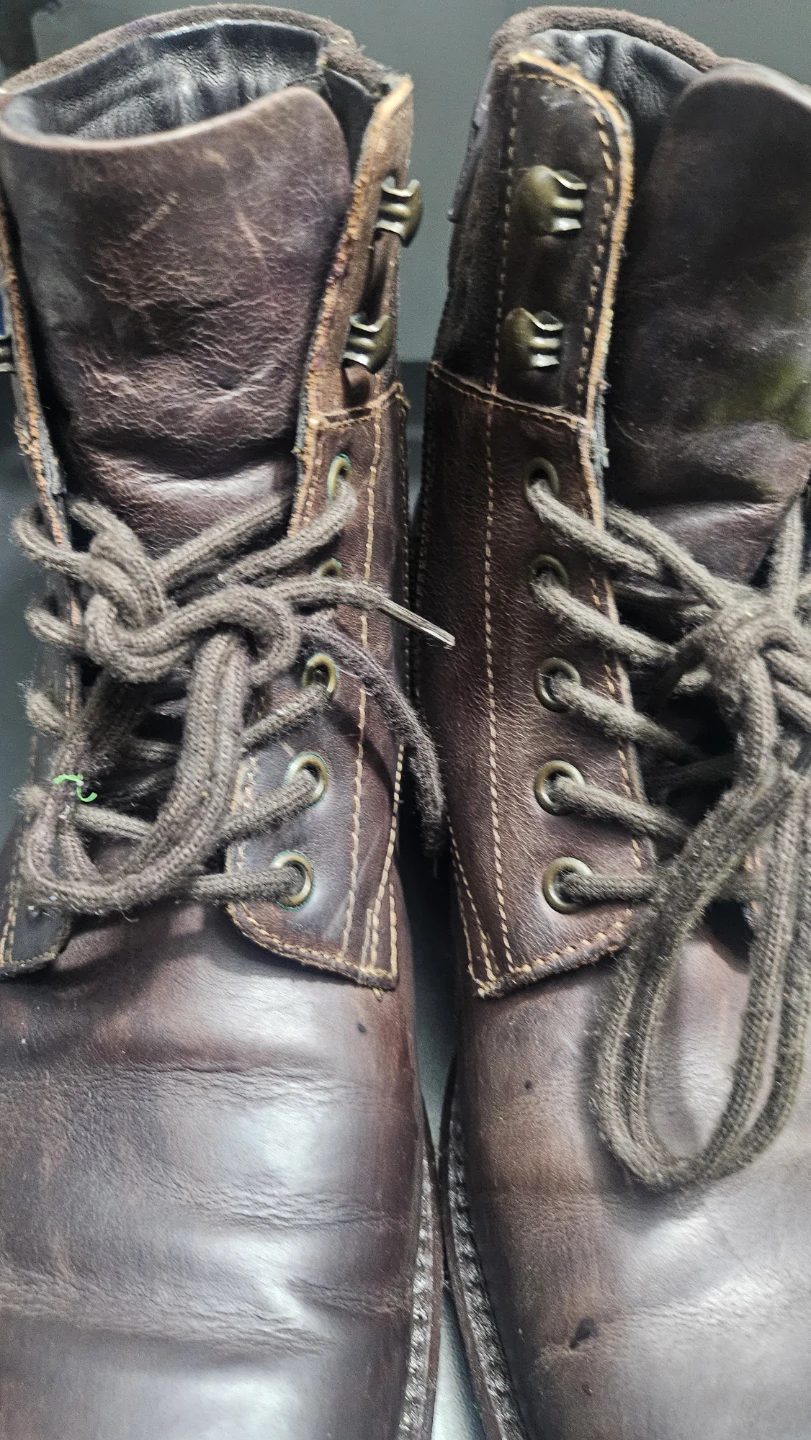 Dark Brown Leather Lace-Up Boots - photo 2
