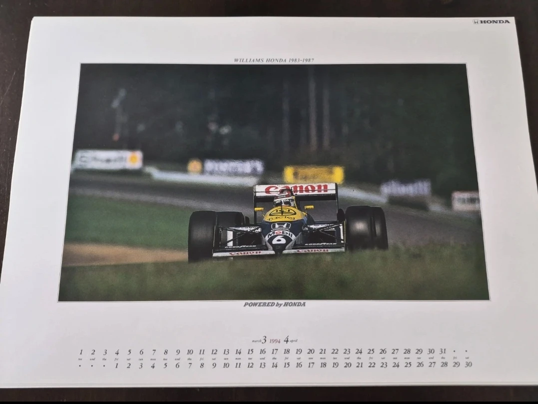 1994 Honda Formula One Grand Prix Calendar - photo 3