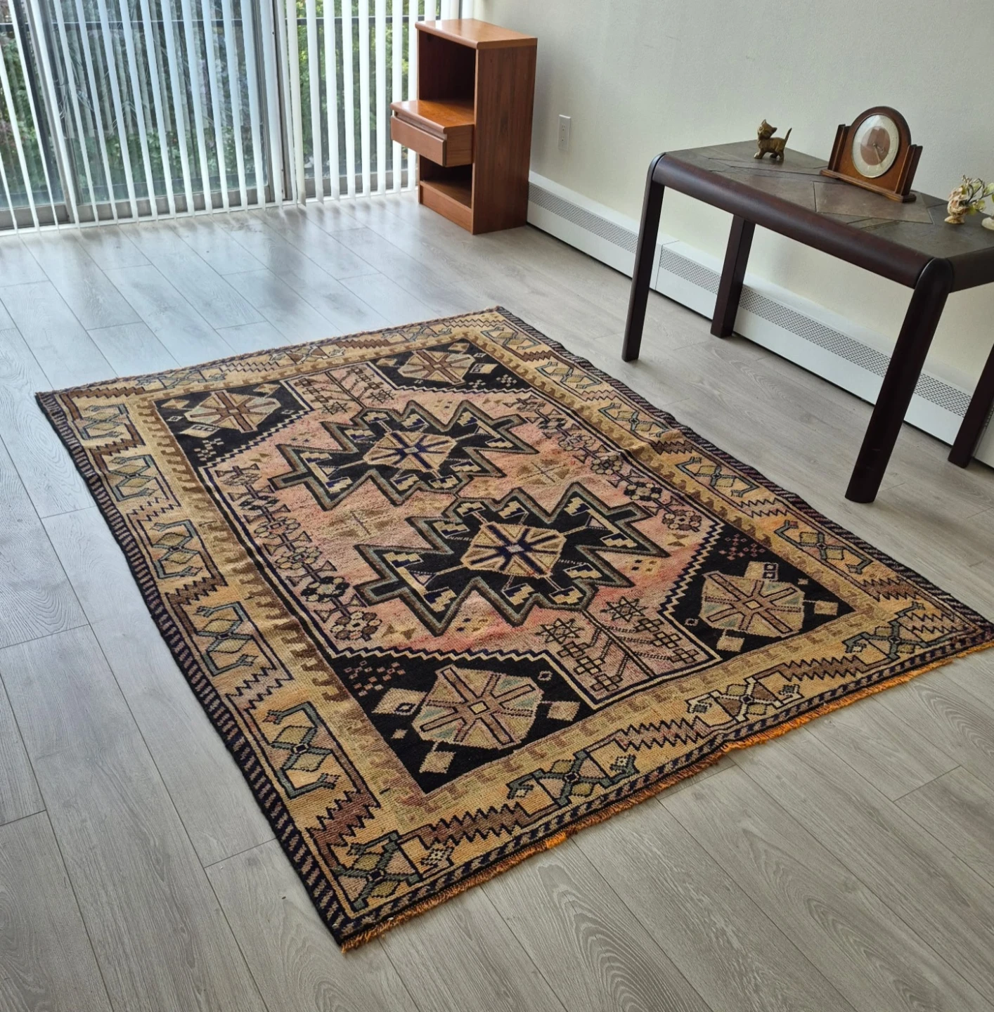 Vintage Persian Tribal Style Hand-Knotted Wool Area Rug - photo 2