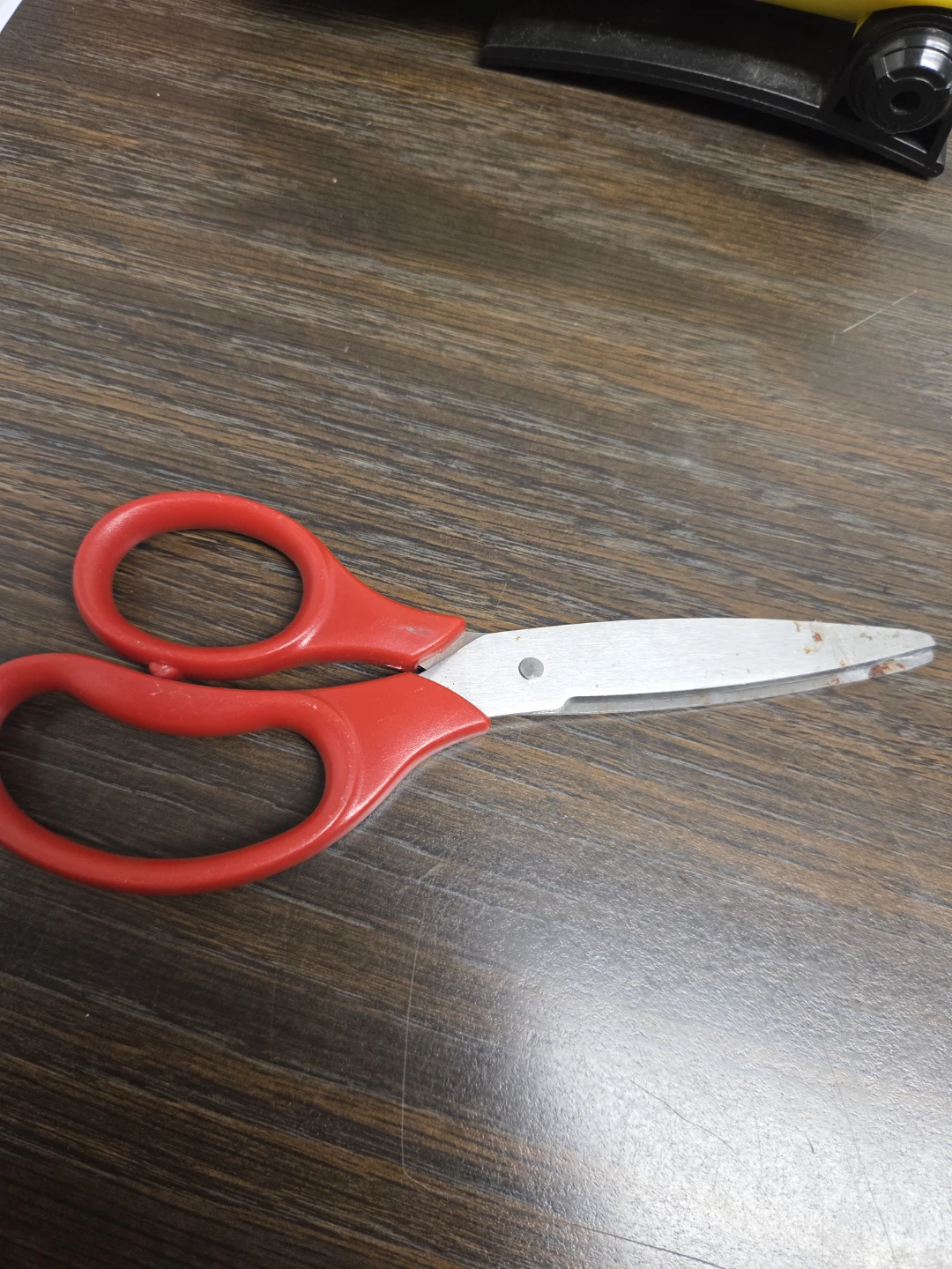 Red handled scissors