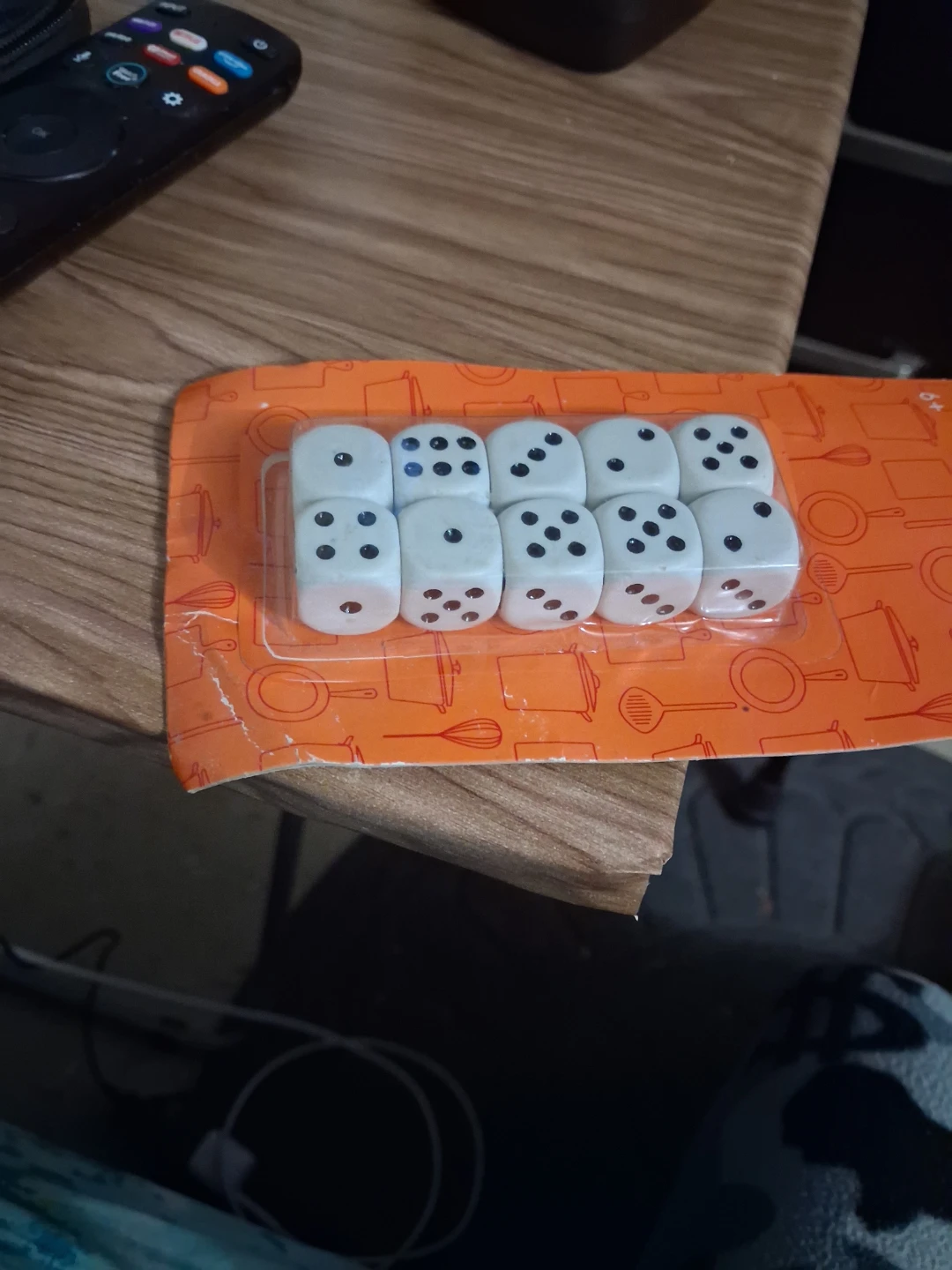Set of 10 White Six-Sided Dice