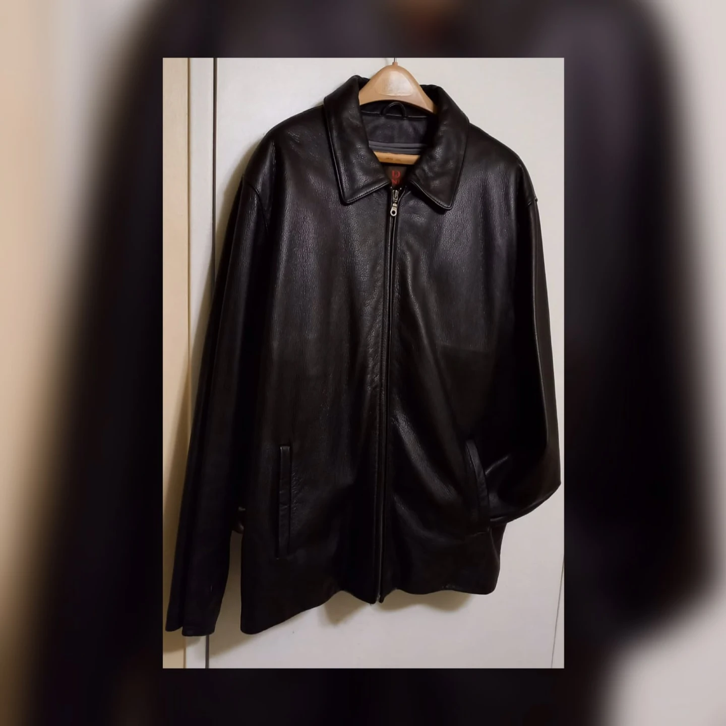 Danier Black Leather Jacket 2XL Tall
