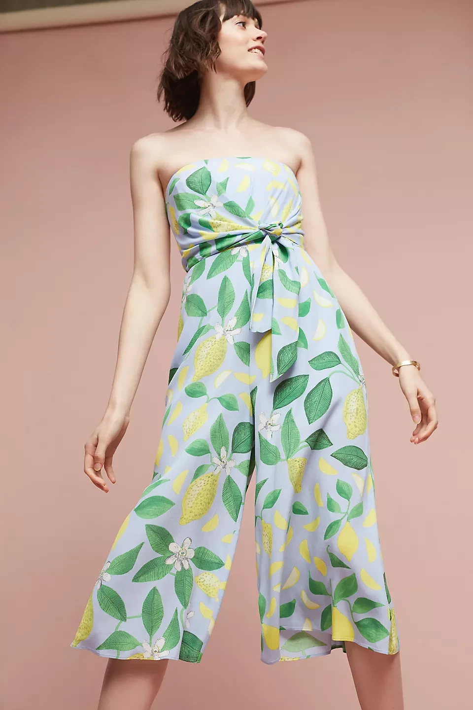 Anthropologie Maeve Lemon Grove Strapless Jumpsuit - Size 4