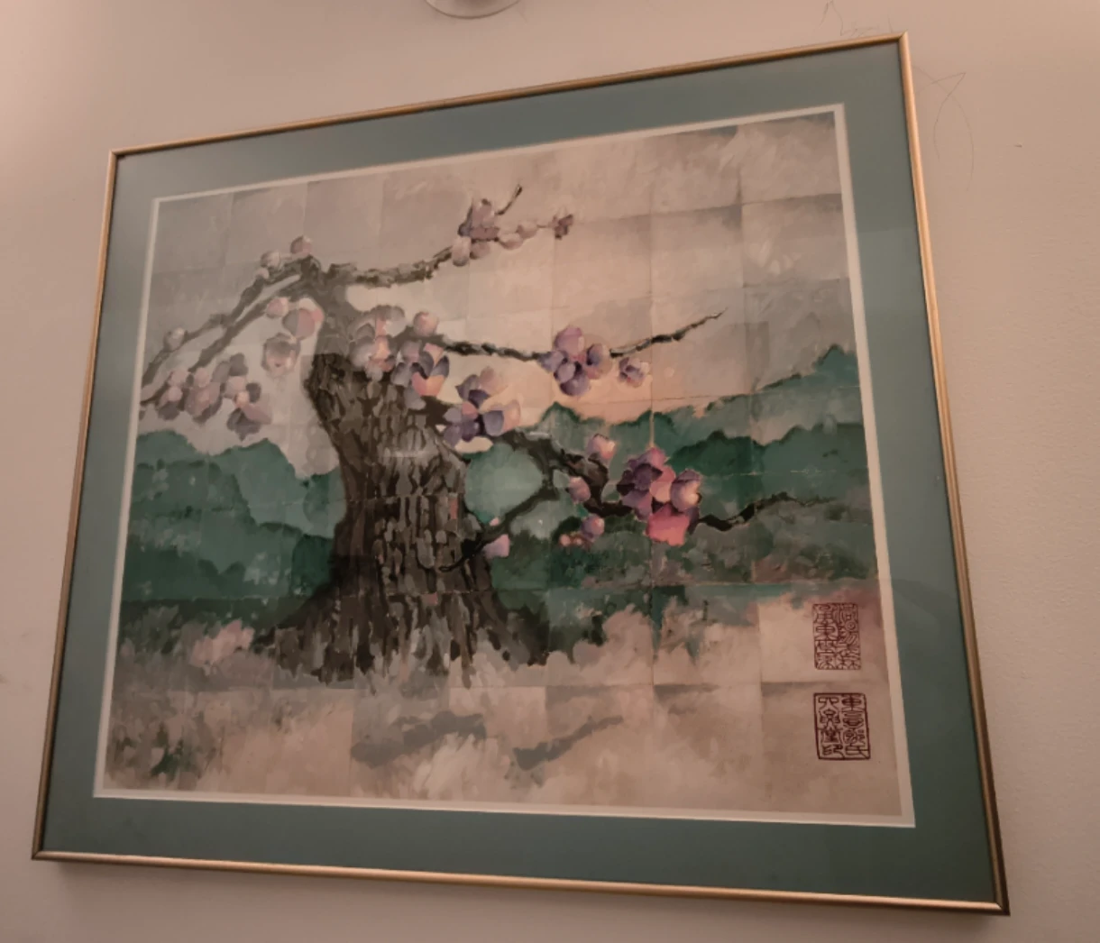 Framed Asian Floral Wall Art