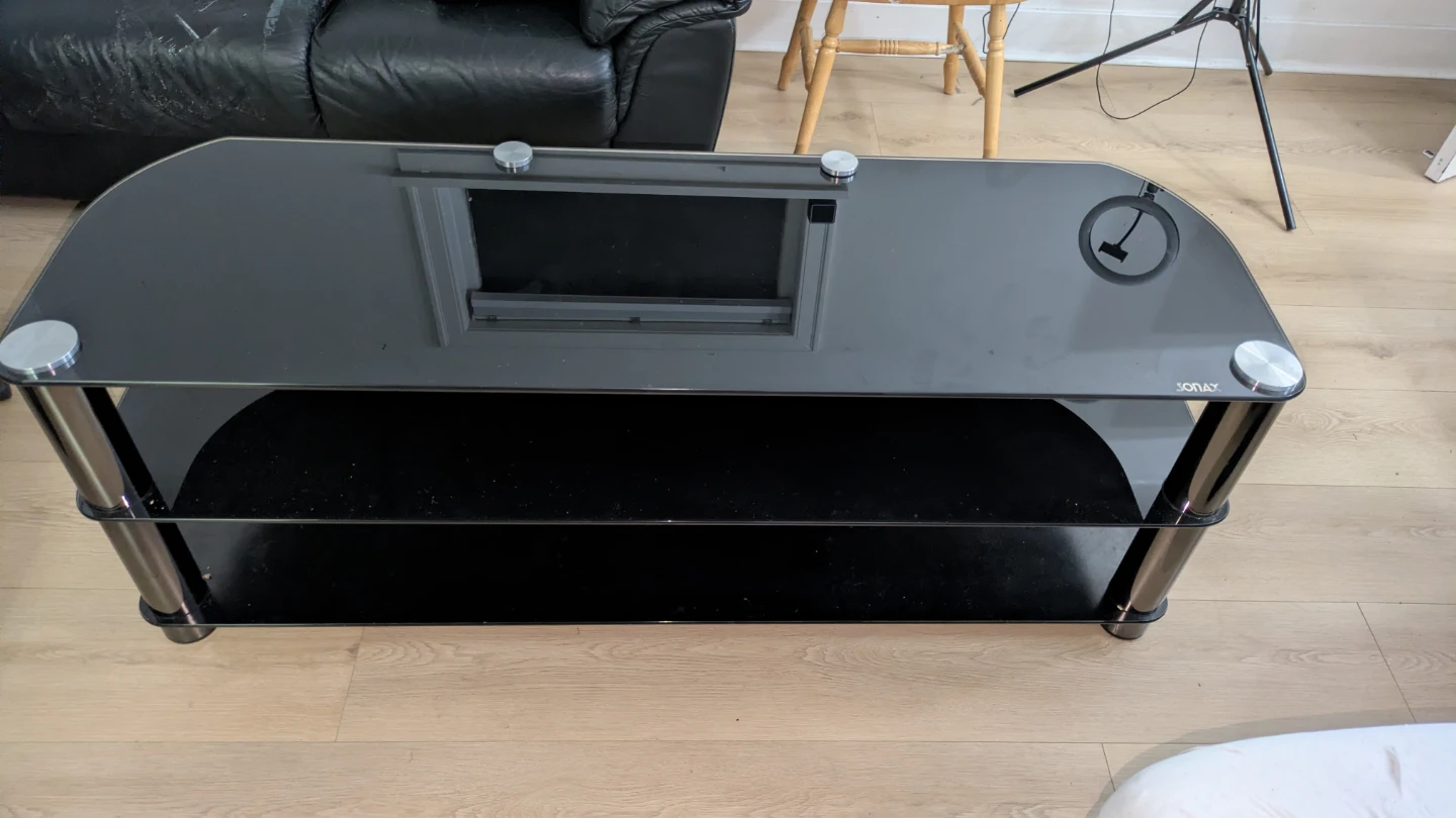 Sonax Black Glass TV Stand - photo 5