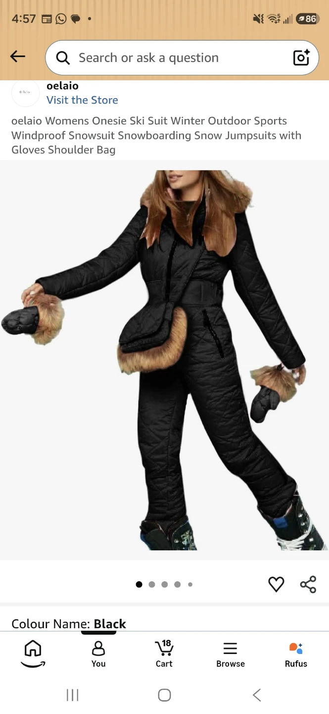 oelaio Womens Onesie Ski Suit - Black
