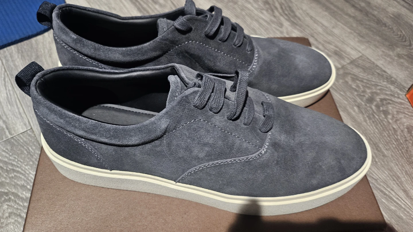 Gray Suede Sneakers - photo 3
