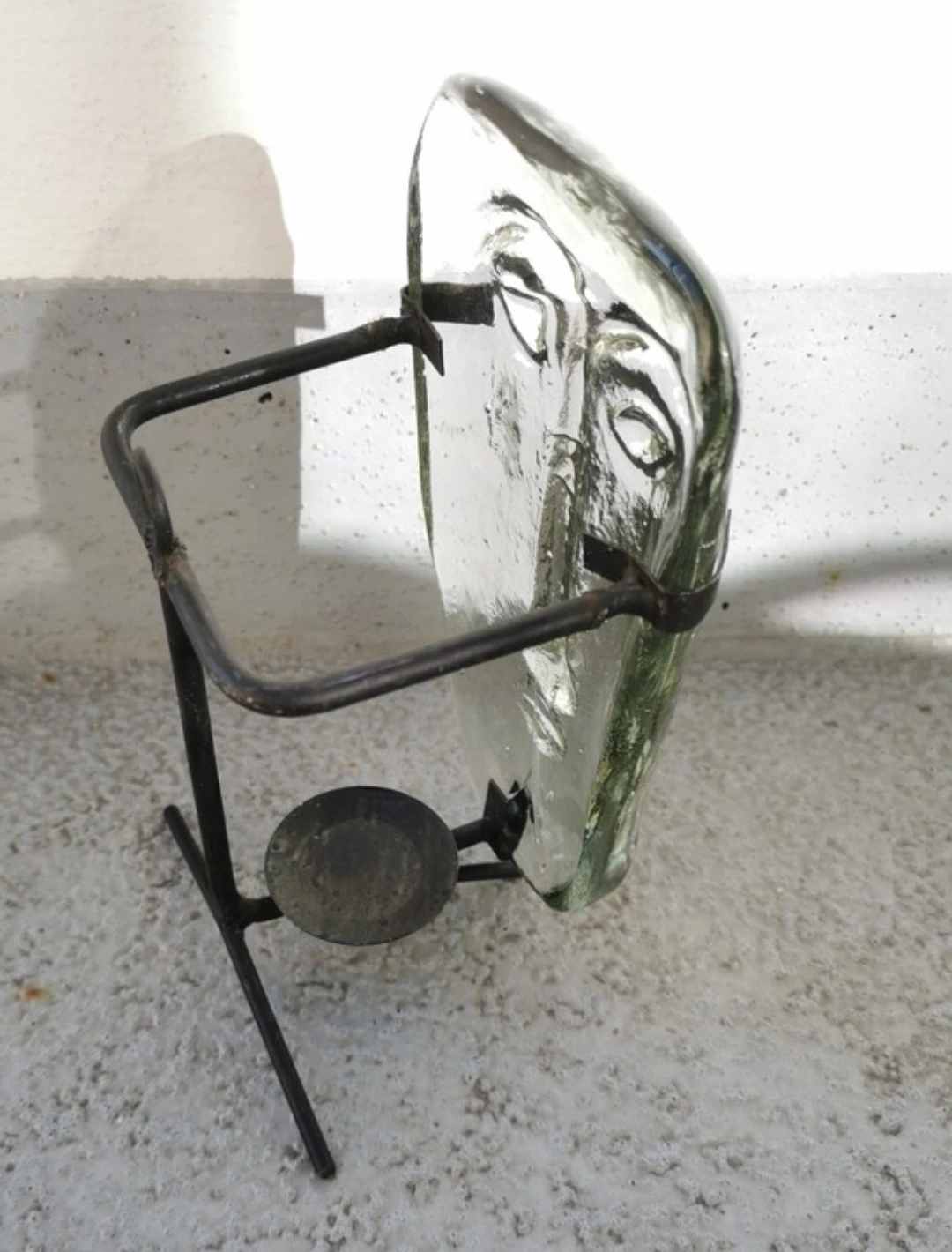 Vintage Jaramillo Bros Sky Dreamer Glass Mask Candle Sconce - photo 5