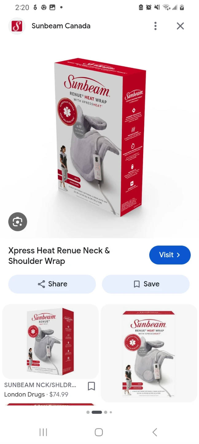 Sunbeam Renue Heat Wrap for Neck and Shoulders