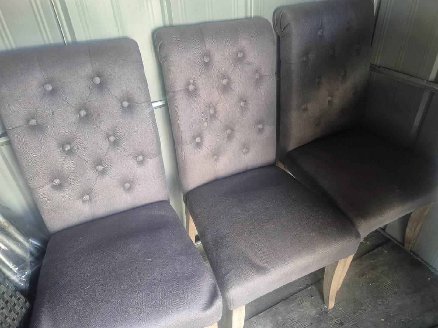 Set of 3 Tufted Dining Chairs