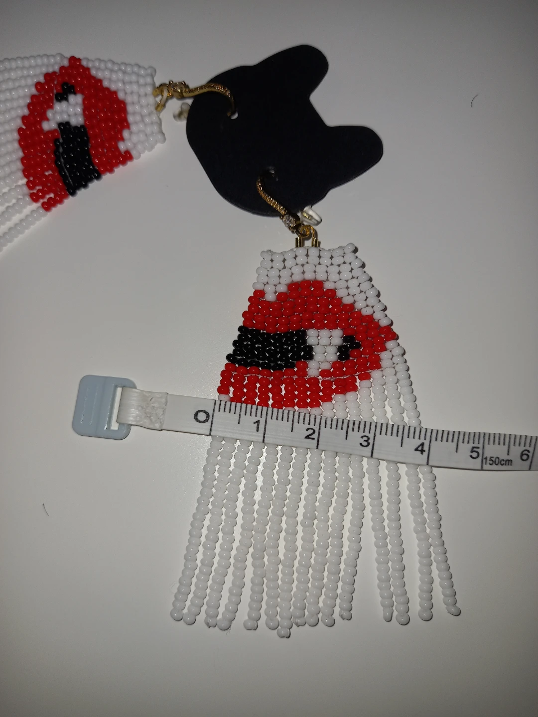 Halloween beaded fringe earrings - photo 4