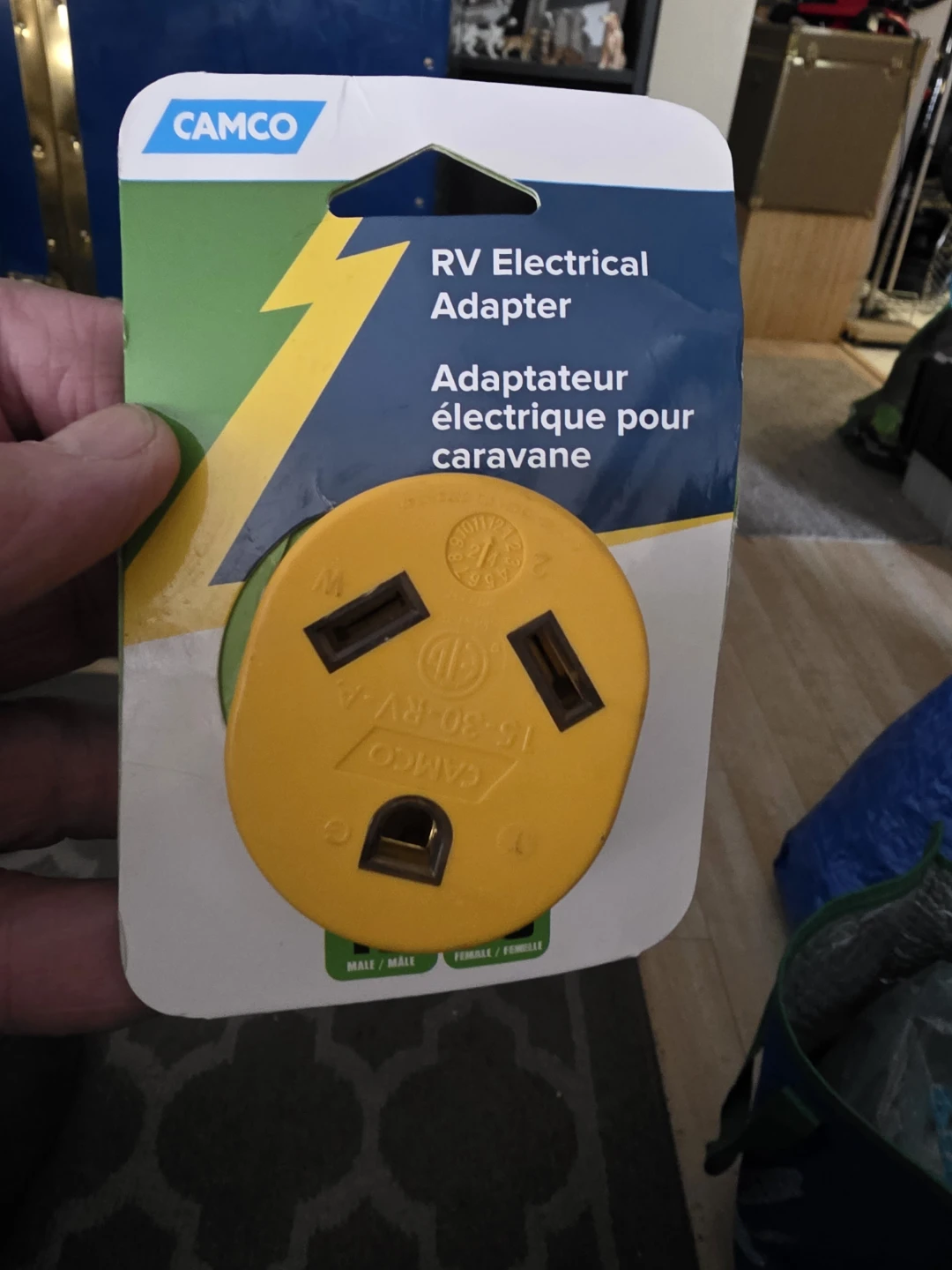 Camco RV Electrical Adapter 15 Amp Male to 30 Amp Female