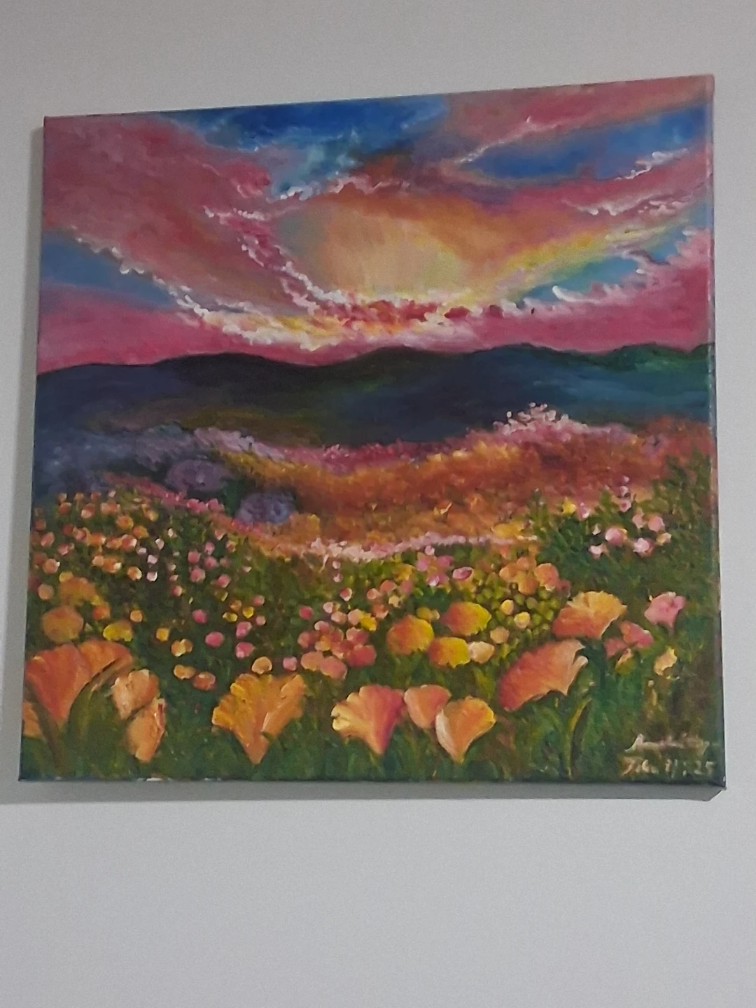 Set of Three Hand-Painted Canvases - photo 3