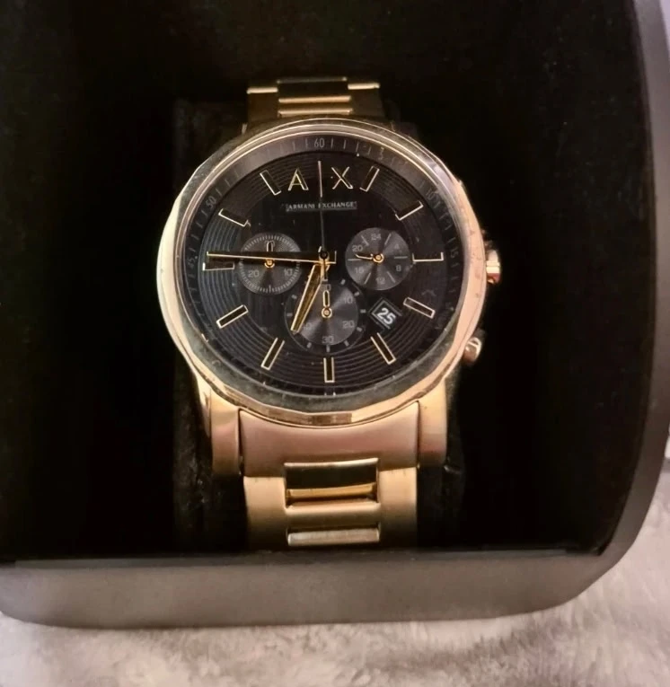 Armani Exchange Gold Tone Chronograph Watch