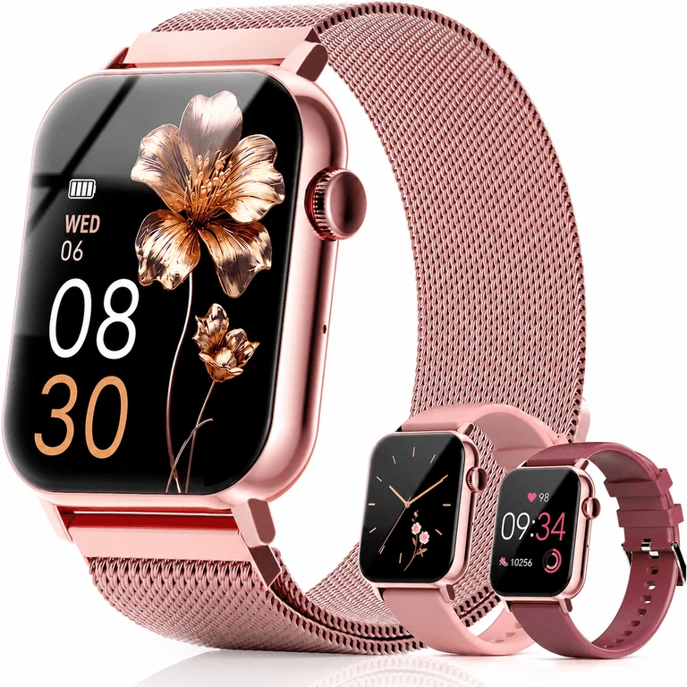 Rose Gold Smartwatch with 1.83" IPS Display