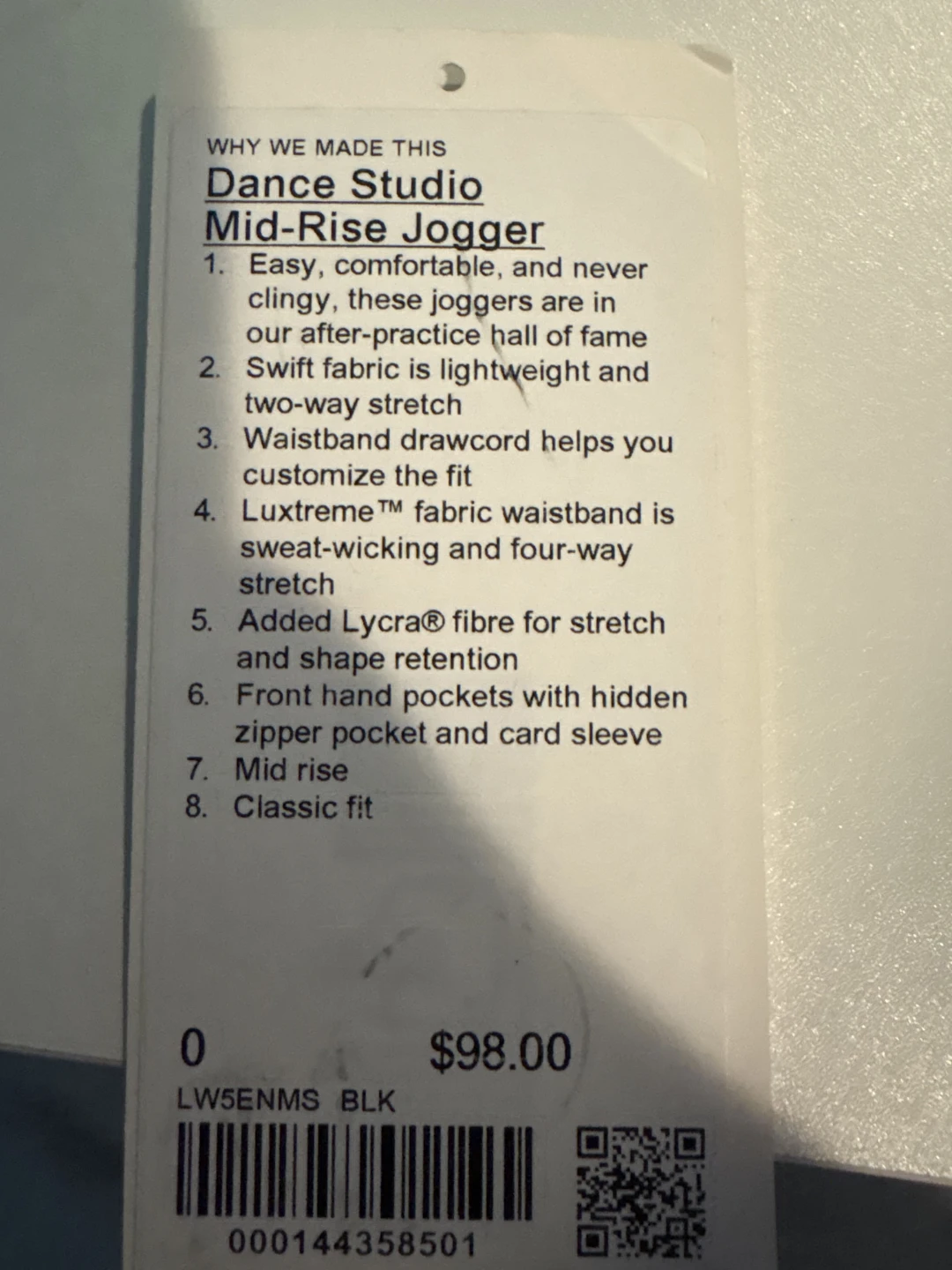 Lululemon Dance Studio Mid-Rise Jogger Black Size 0 - photo 3