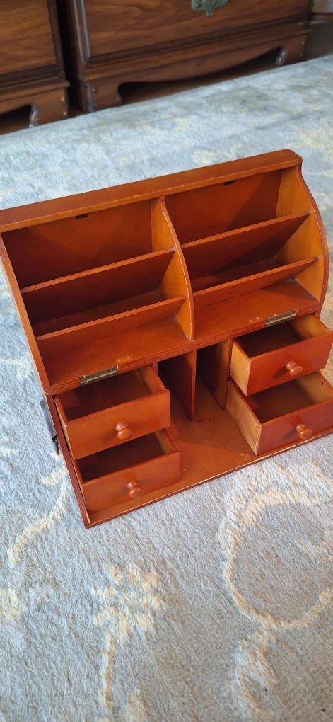 Wooden Desktop Organizer with Drawers - photo 4