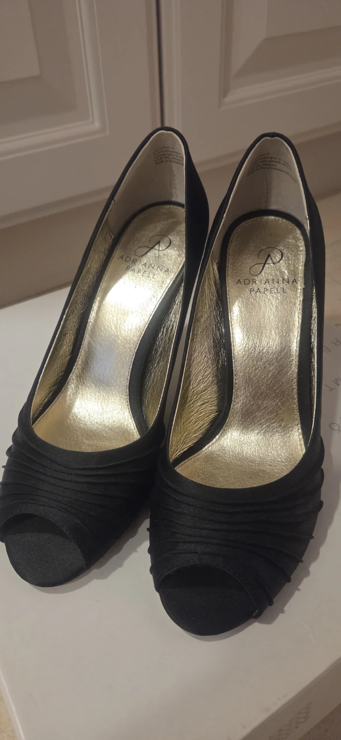Adrianna Papell Black Peep Toe Heels