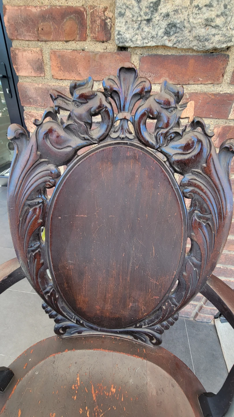 Vintage Carved Wooden Armchair - photo 5