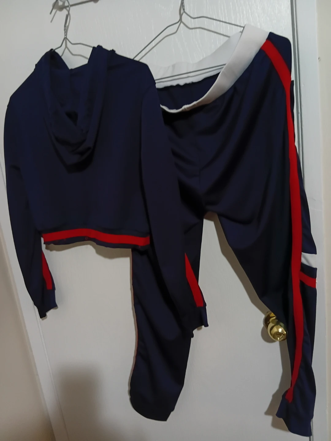 Navy Blue Athletic Tracksuit Set