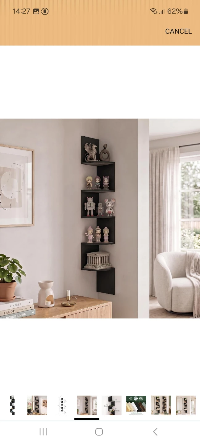 5-Level Espresso Corner Wall Shelf - photo 4