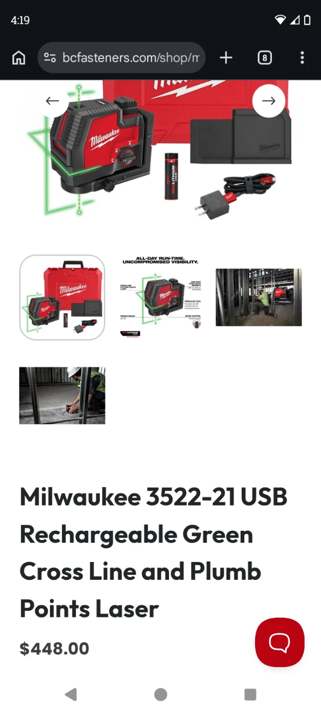Milwaukee 3522-21 USB Rechargeable Green Laser - photo 5