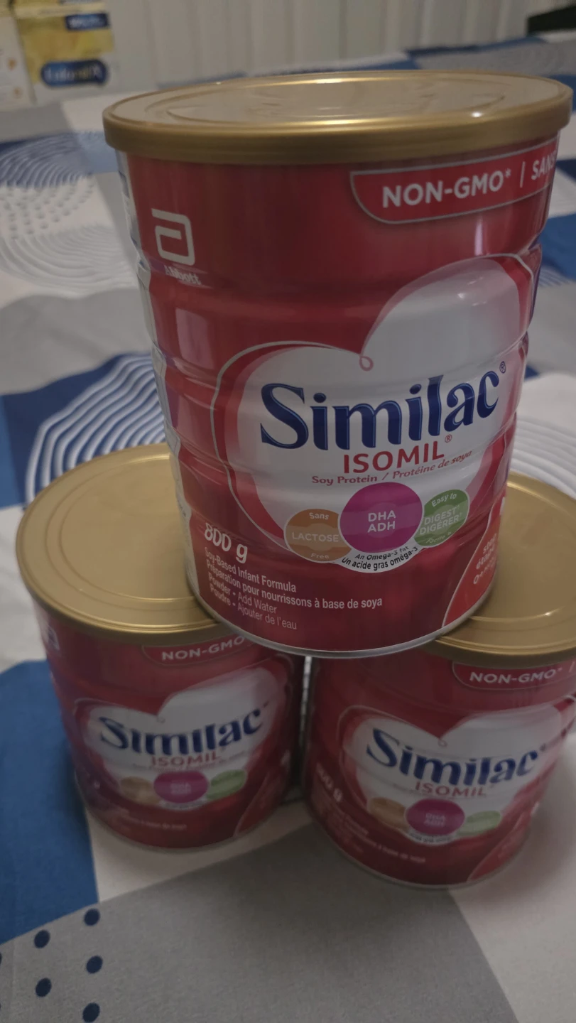 3 Cans of Similac Isomil Soy Infant Formula