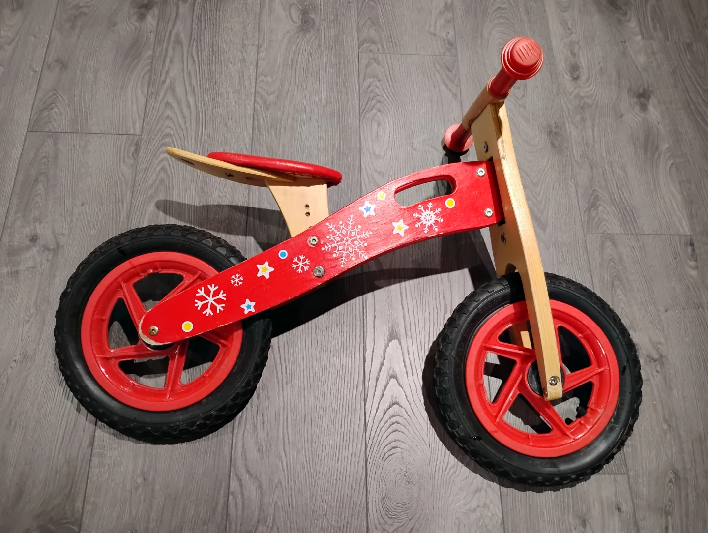 Red Wooden Balance Bike for Kids - photo 2