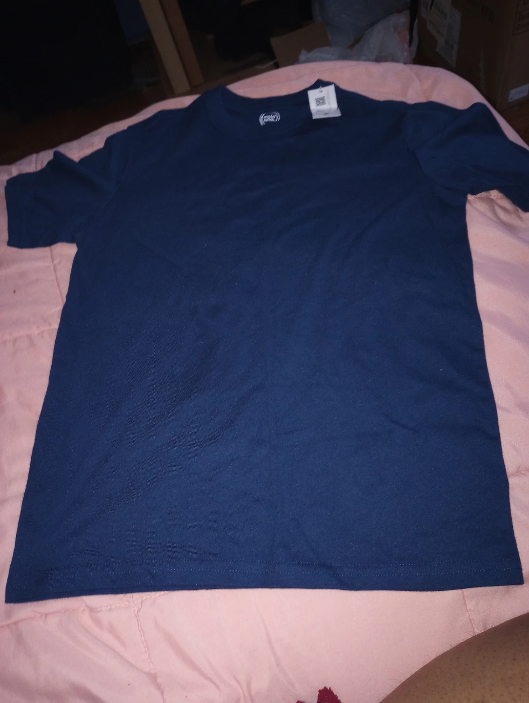 Wonder Nation Blue Solid T-Shirt Size L (10-12)
