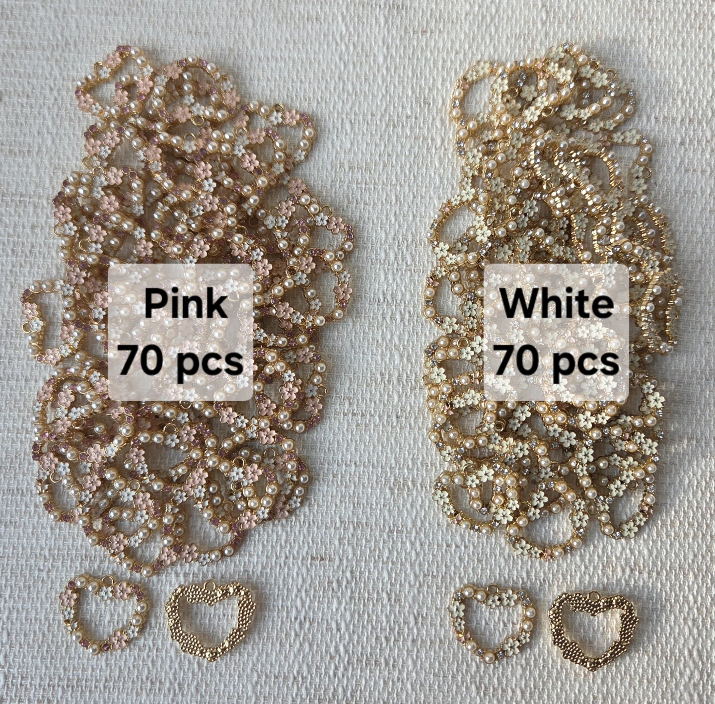 Heart-shaped charms, 140 pieces total - photo 2