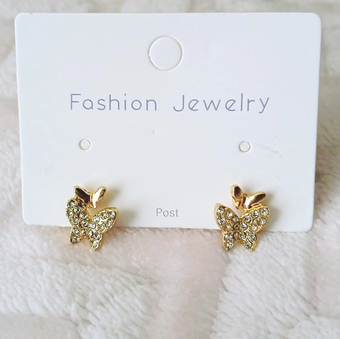 Gold Tone Butterfly Stud Earrings