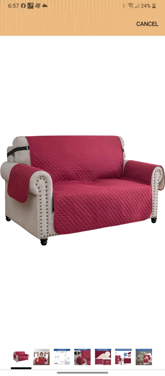 1 & 2-Seater Quilted Sofa Cover