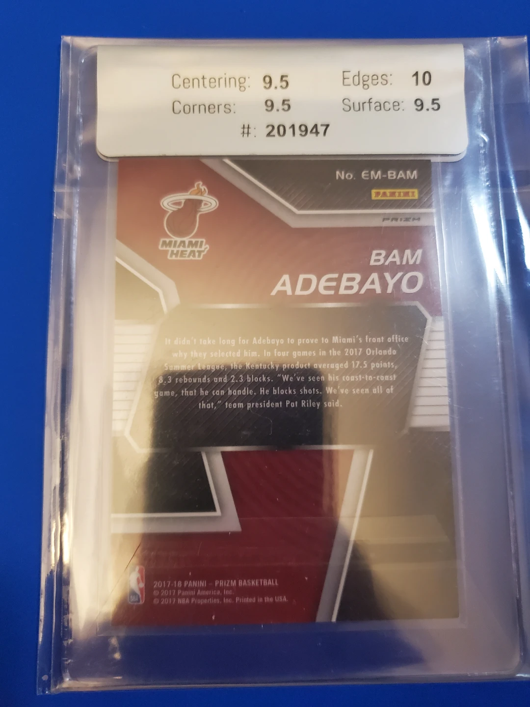 Bam Adebayo Rookie Prizm Silver Refractor - photo 2