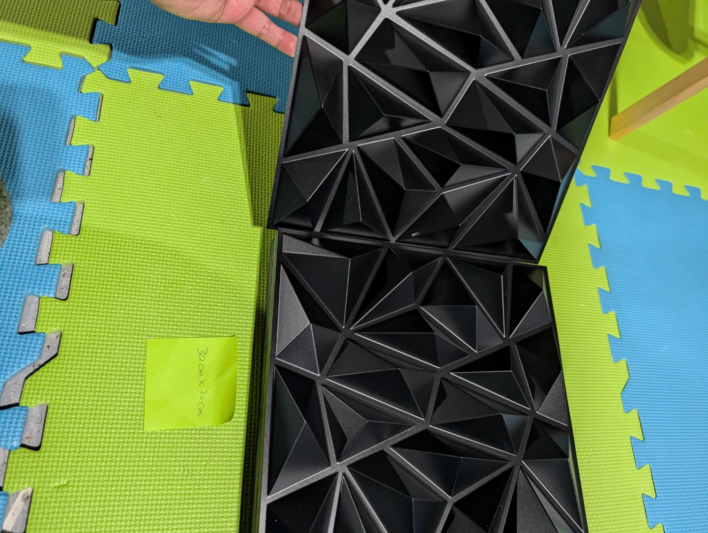 Black Geometric 3D Wall Panels - photo 4