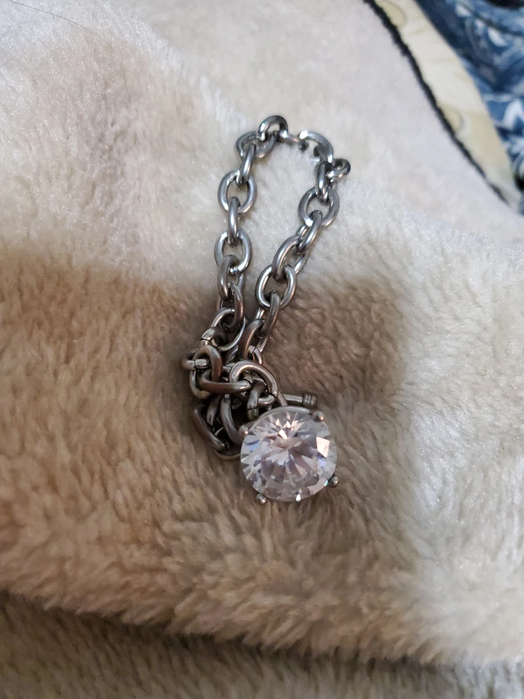 Silver tone Bracelet with faux gem - photo 4