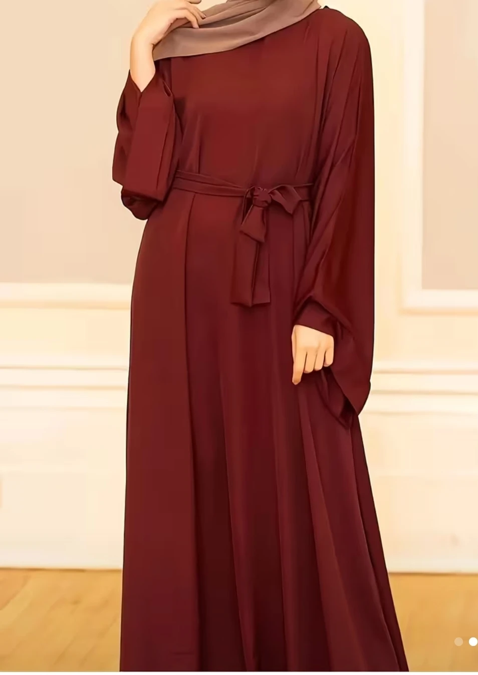 Maroon Abaya with Belt size XL - photo 2