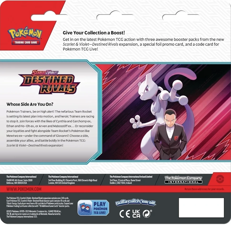 Pokémon Scarlet & Violet Destined Rivals Booster 3-Pack - photo 2